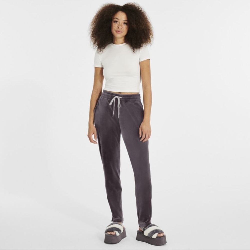 UGG Haydn Jogger Velour Pants Drawstring Pull On Elastic Stretch Purple Size‎ S